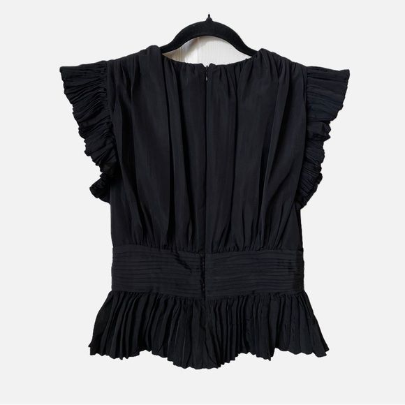 Express Pleated Ruffle Sleeve Peplum Top Size Small - Picture 8 of 9